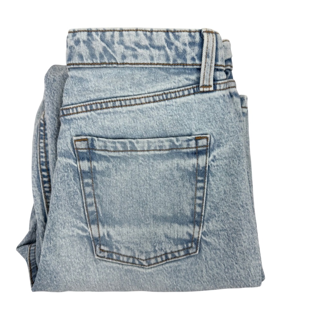 Wild Fable Jeans Women 4 Light Blue Fold Over Distressed High Rise Straight Leg